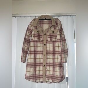 Plaid Women's Jacket with Beige Accents